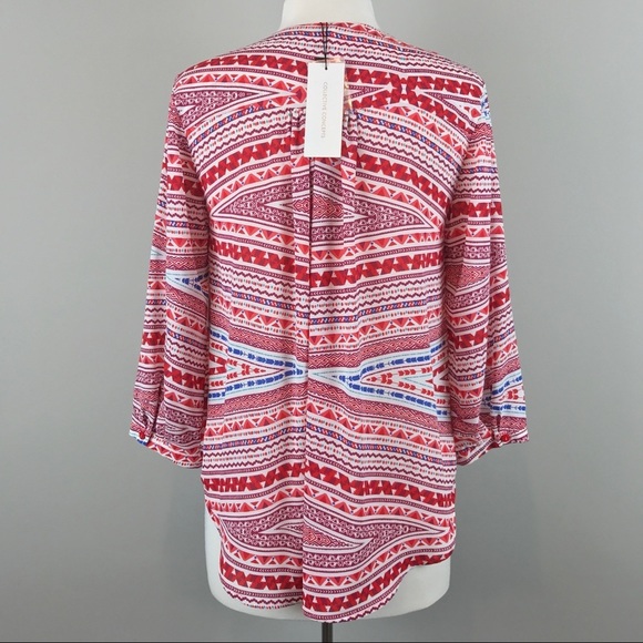 {Collective Concepts} Printed Crochet Inset Blouse - Picture 5 of 8